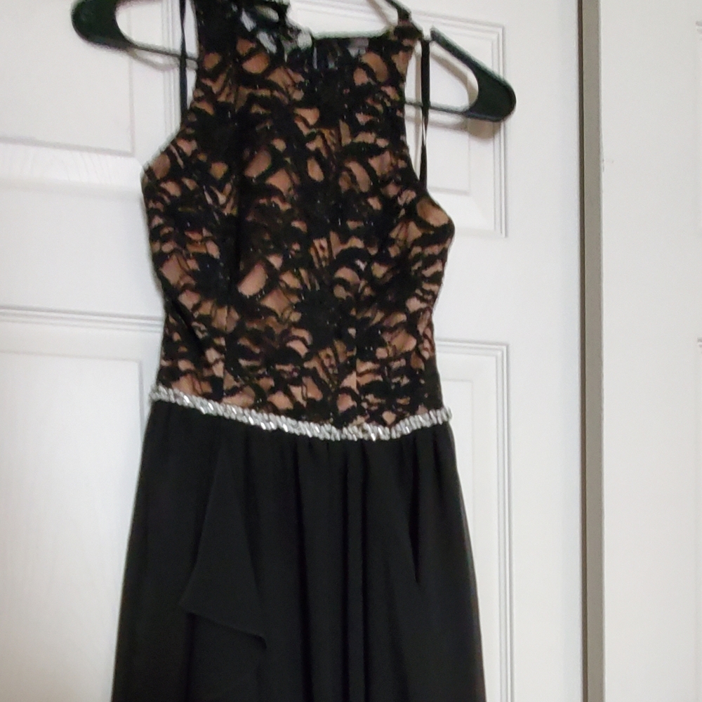 Black/Nude High Low dress